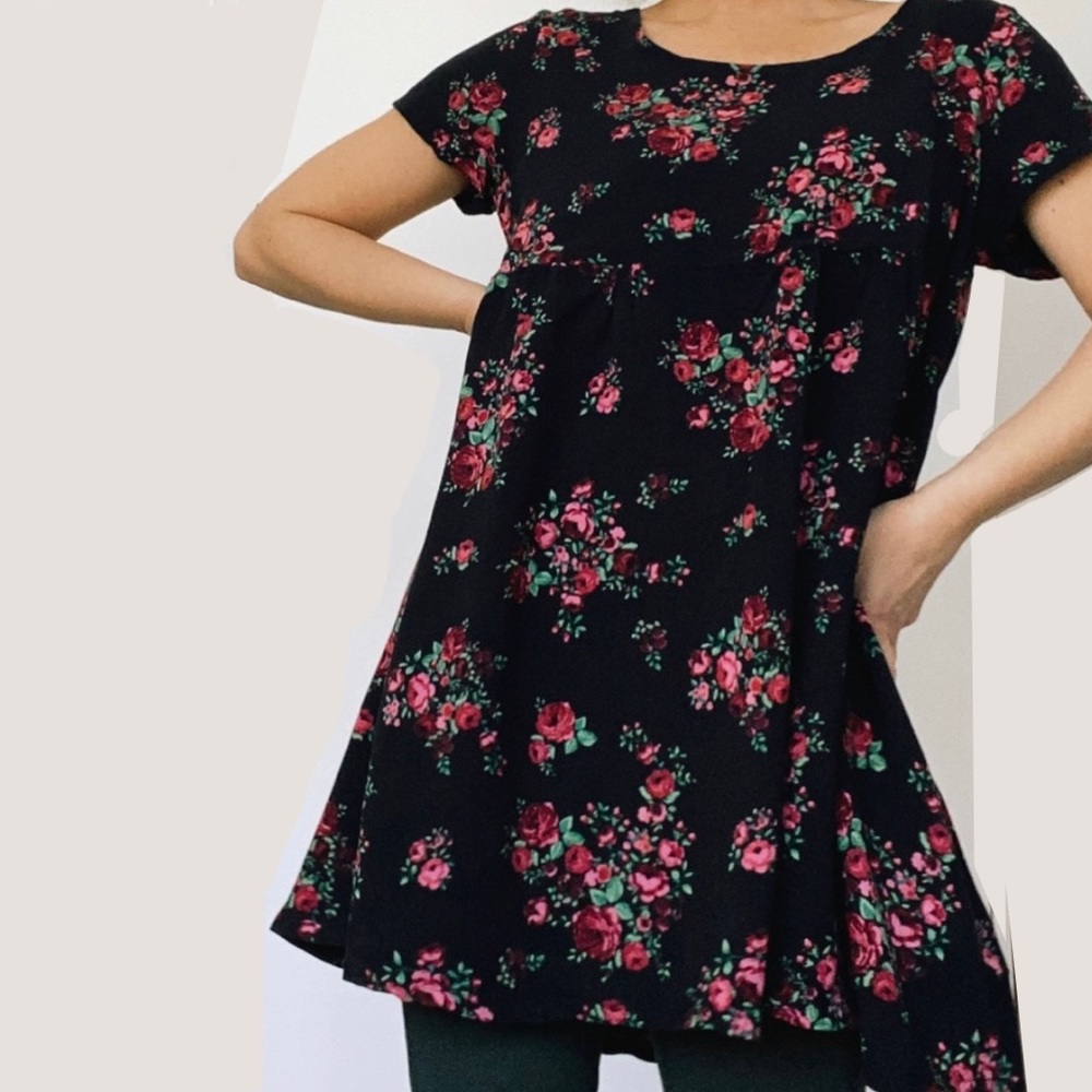 American Apparel Floral Swing Dress Top